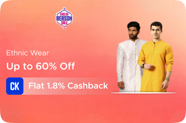 Myntra:Up to 60% on Ethnic wear + Flat 1.8% Cashback